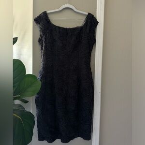 Jessica Howard Evenings gray Mesh Rose Pattern Dress Size 12